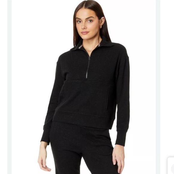 Faherty Legend Lounge Half Zip Sweatshirt-
Heathered Black Twill Size Small - Picture 2 of 12